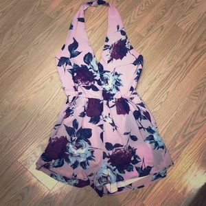 Floral short romper